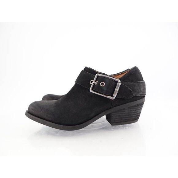 Sofft Buckle Strap Black Leather Boots Alvie Ankle Bootie Size 7 M Western - Picture 4 of 12